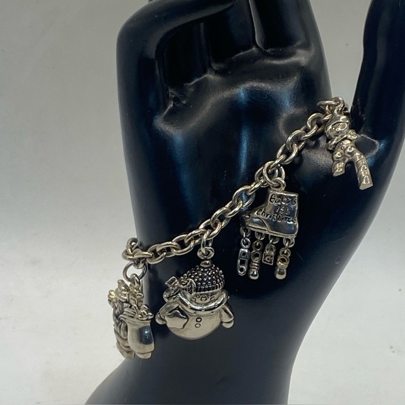 Jewelry - Vintage Christmas Silver Tone Bracelet 7”